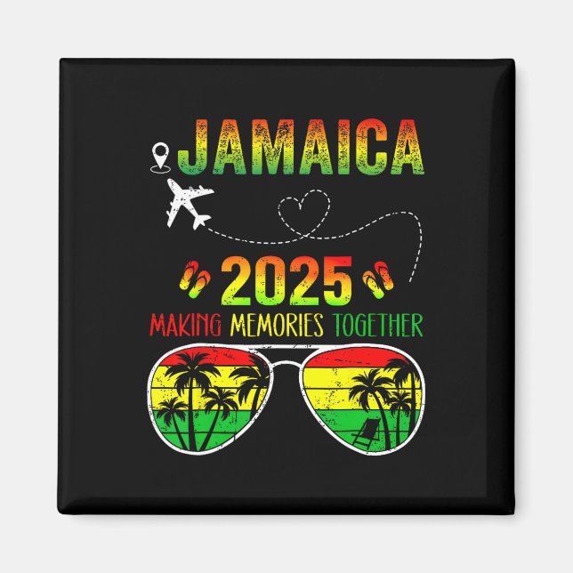 Imán Reunión familiar de Jamaica 2025 haciendo Recuerdo (Frente)