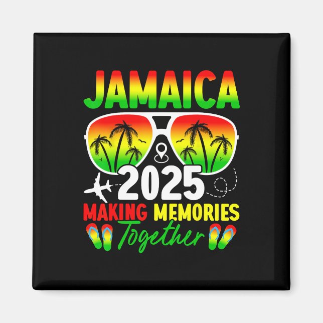 Imán Reunión familiar de Jamaica 2025 haciendo Recuerdo (Frente)