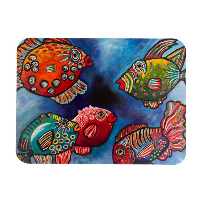 Imán Reunión familiar de peces (Horizontal)