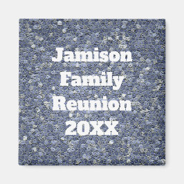 Imán Reunión familiar Mosaico Gris Azul Tile Keepsake