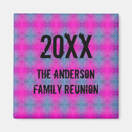 Imán Reunión familiar Neon Tie Dye Picnic anual