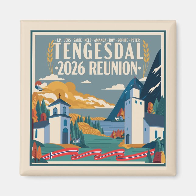 Imán Reunión Familiar Tengesdal 2026 (Frente)