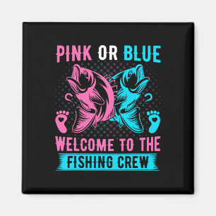Imán Revelación De Género Pesca Rosa O Azul Bienvenido