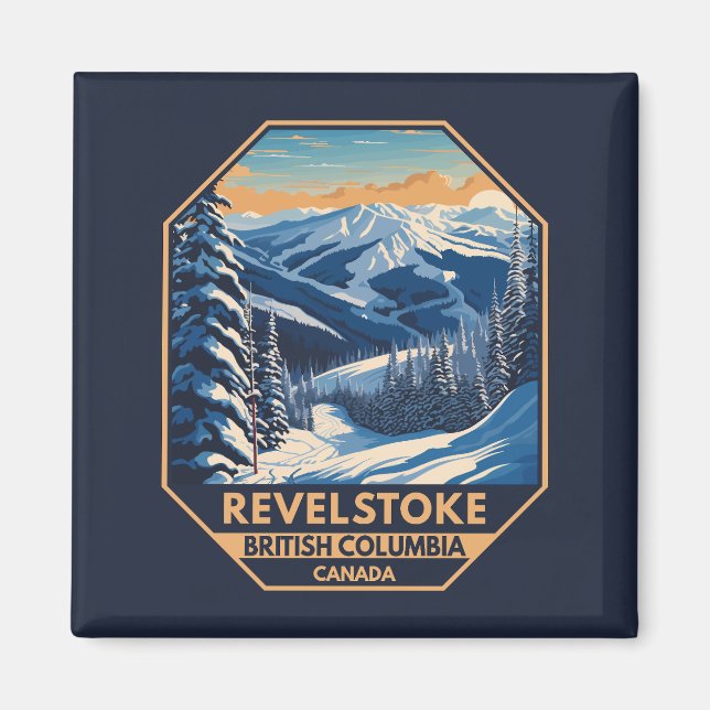 Imán Revelstoke Canada Winter Vintage (Frente)