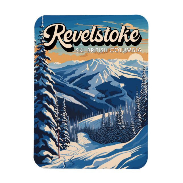 Imán Revelstoke Canada Winter Vintage (Vertical)