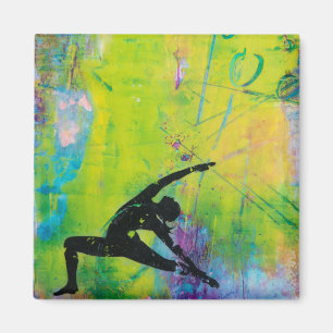 Imán Reverse Warrier Yoga Chica Square Magnet