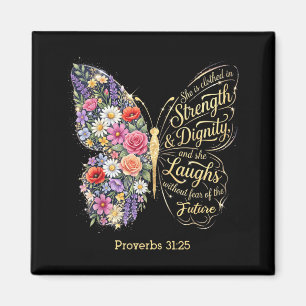 Imán Revestida De Fuerza Dignidad Biblia Proverbios 31_