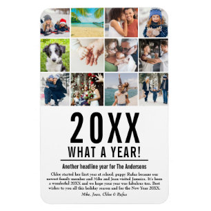 Imán Revisión del año 20XX ¡Qué año! 12 fotos navideñas