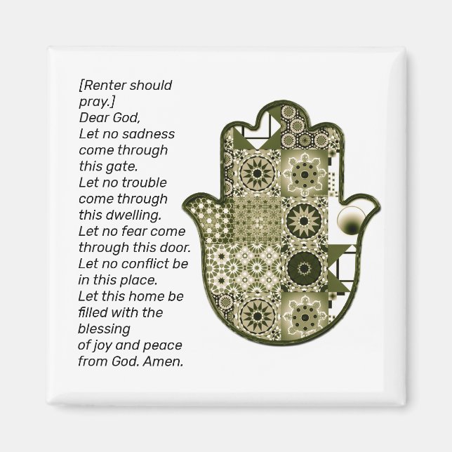 Imán Revisit Square Khamsa Hand Magnet 2 Renter (Frente)