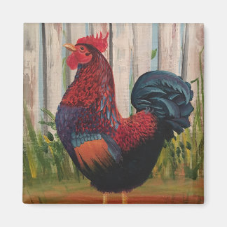 Imán Revista de arte de pintura de gallos