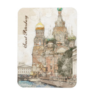 Imán Revista de recuerdo ruso de San Petersburgo - Esce