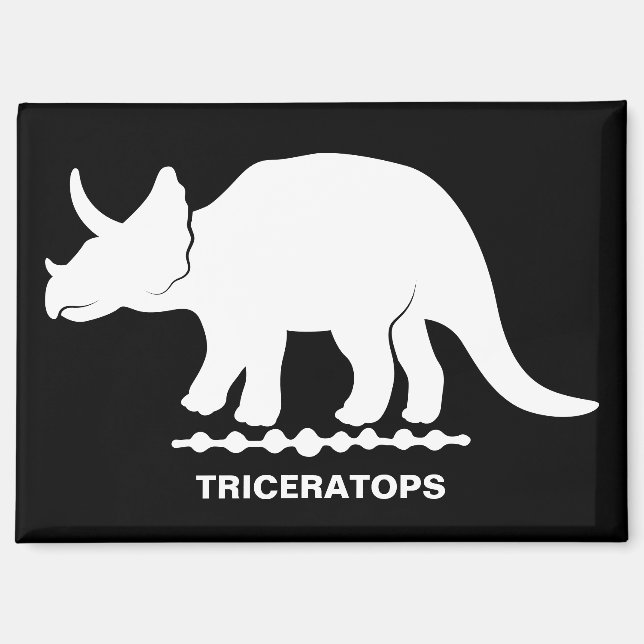Imán Revista de Silhouette de Dinosaur Triceratops (Anverso)