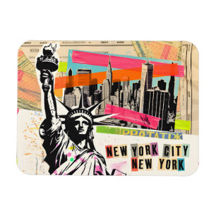Imán Revista de Viaje Paisaje Urbano de Nueva York Coll