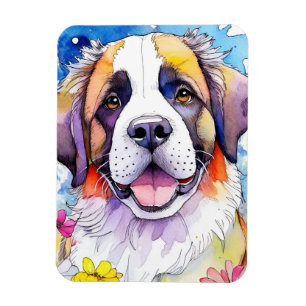 Imán Revista fotográfica de perro de St. Bernard