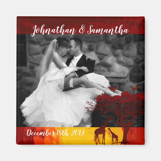 Imán Revista fotográfica personalizada Safari Giraffe S (Frente)