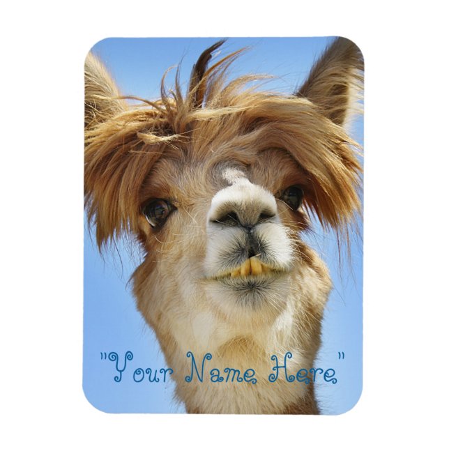 Imán Revista fotográfico alpaca "Put own name" (Vertical)