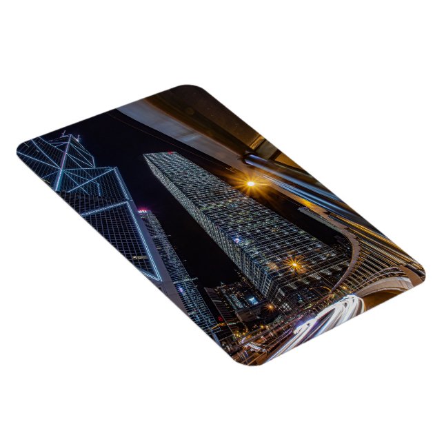 Imán Revista fotográfico nocturno de Hong Kong central  (Lado Derecho)