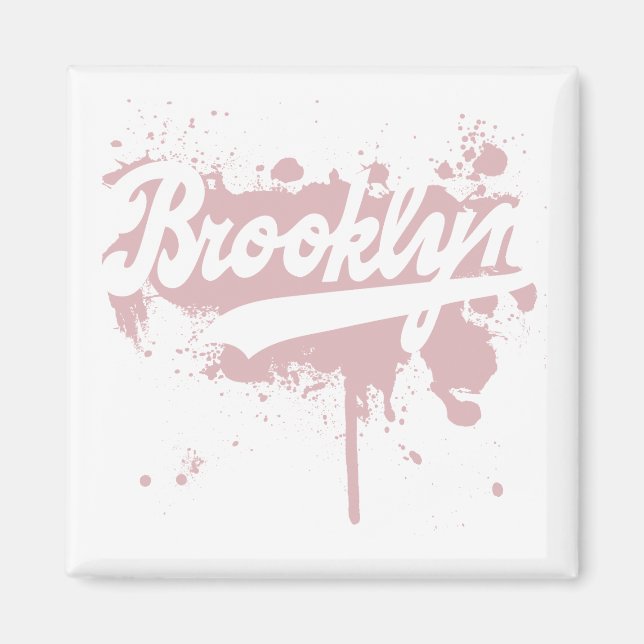 Imán Revista rosa pintado de Brooklyn (Frente)