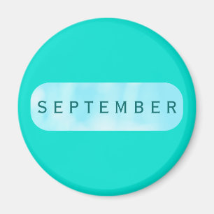 Imán Revista Turquoise Round Magnet de septiembre, por