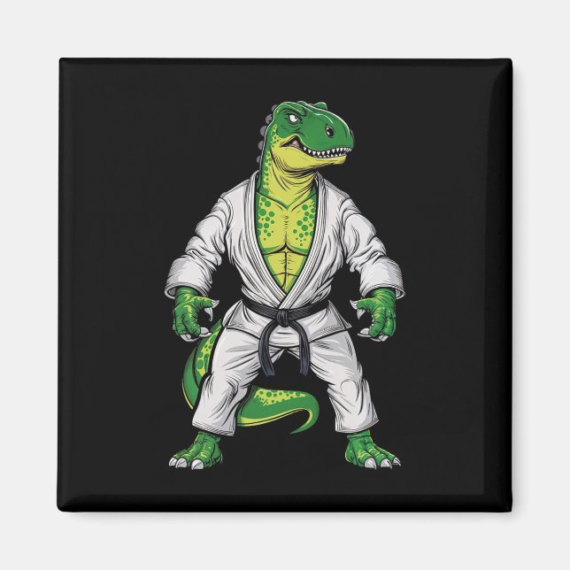 Imán Rex Artes Marciales Dinosaurio Jiu-jitsu Bjj Karat (Frente)