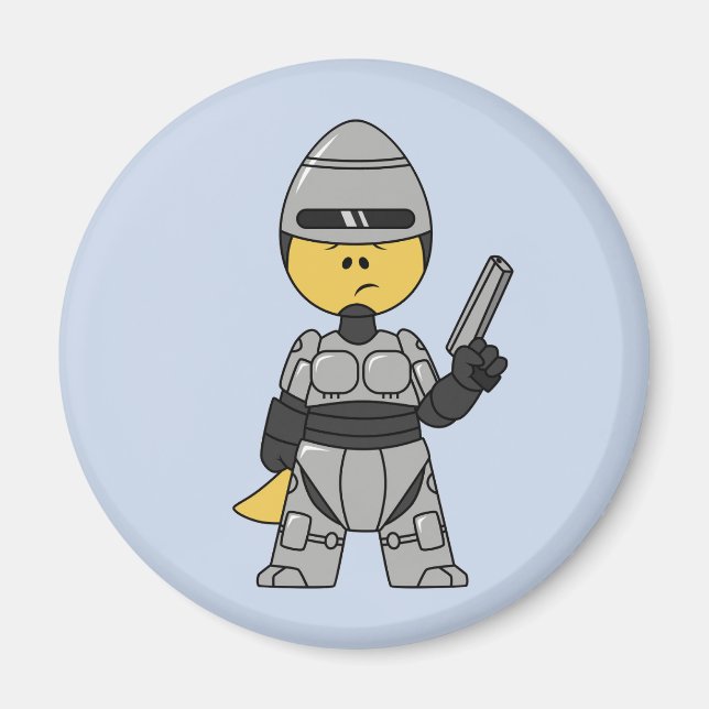 Imán Rex Tirano Vestido Como Robocop. (Frente)