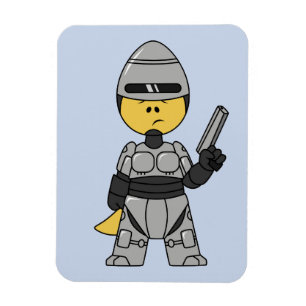 Imán Rex Tirano Vestido Como Robocop.