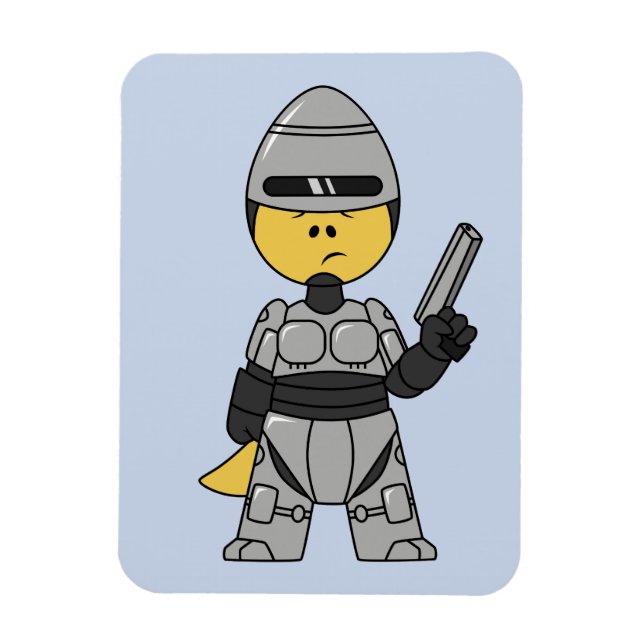 Imán Rex Tirano Vestido Como Robocop. (Vertical)