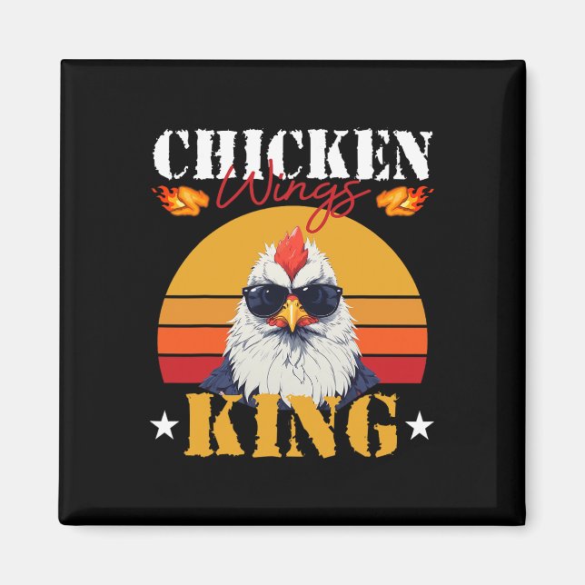 Imán Rey de Alas de Pollo Retro Atardecer Byrbeque Búfa (Frente)