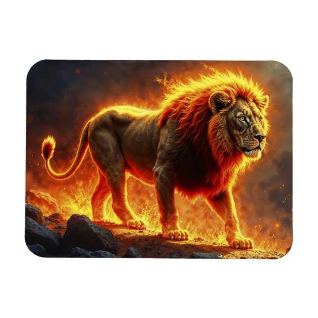 Imán Rey de las bestias León majestuoso animal infernal (Horizontal)