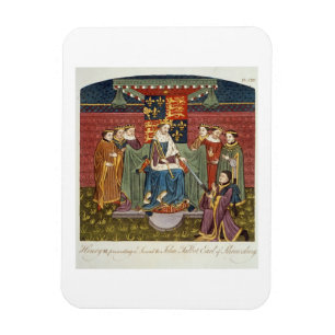 Imán Rey Henry VI (1421-71) que presenta una espada a