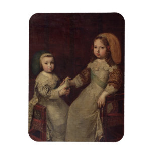 Imán Rey Louis XIV (1638-1715) como niño con Philipp