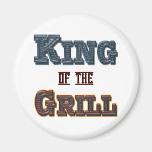 Imán Reyes del Grill BBQ Cocinar eslogan Fridge Magnet