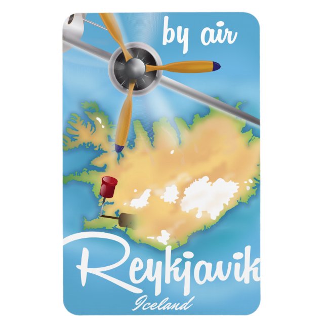 Imán Reykjavik, afiche de viajes de vacaciones en Islan (Vertical)