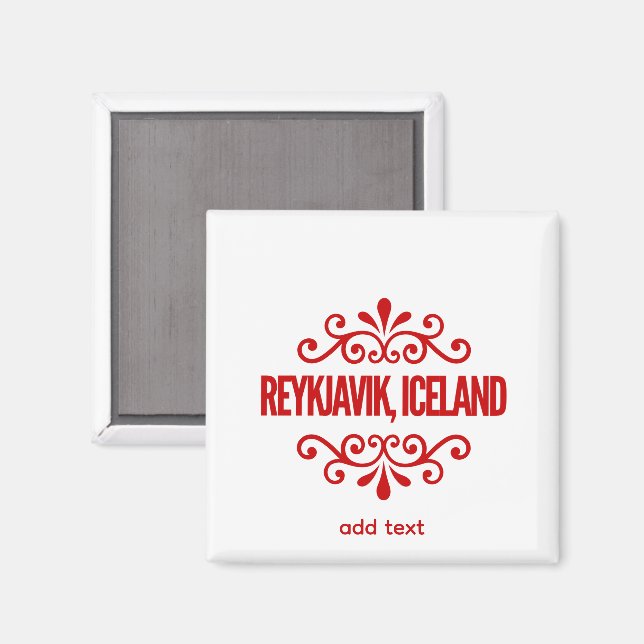Imán Reykjavik, Islandia (Anverso/Reverso)