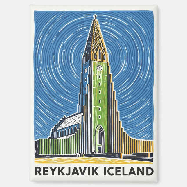 Imán Reykjavík Islandia Viaje (Anverso)