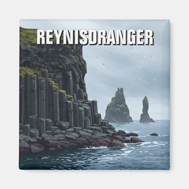 Imán Reynisdrangar Islandia Travel (Frente)