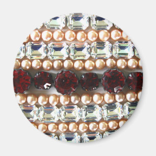 Imán Rhinestones y perlas - joyería vintage