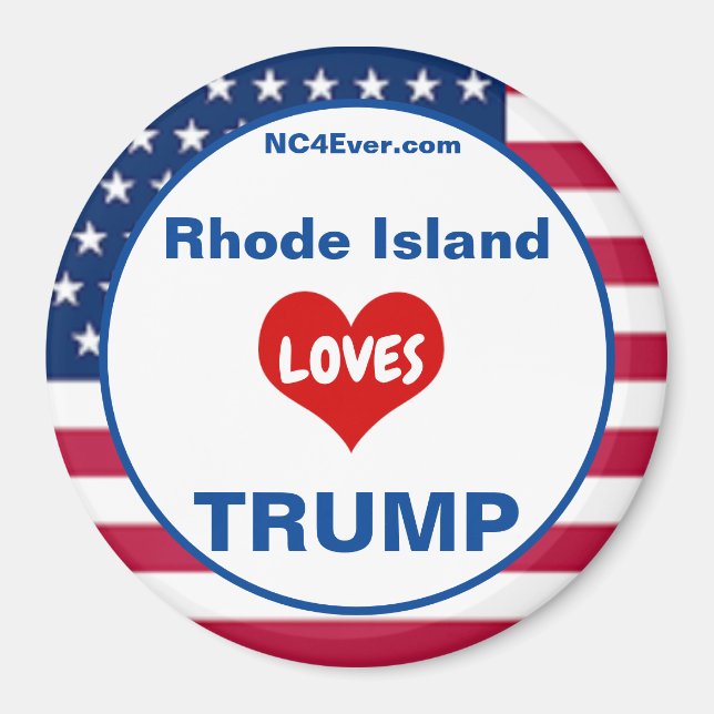 Imán Rhode Island AMA TRUMP Nevera patriótica (Frente)