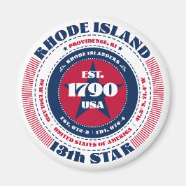 Imán Rhode Island Circle Typography Souvenir Magnet