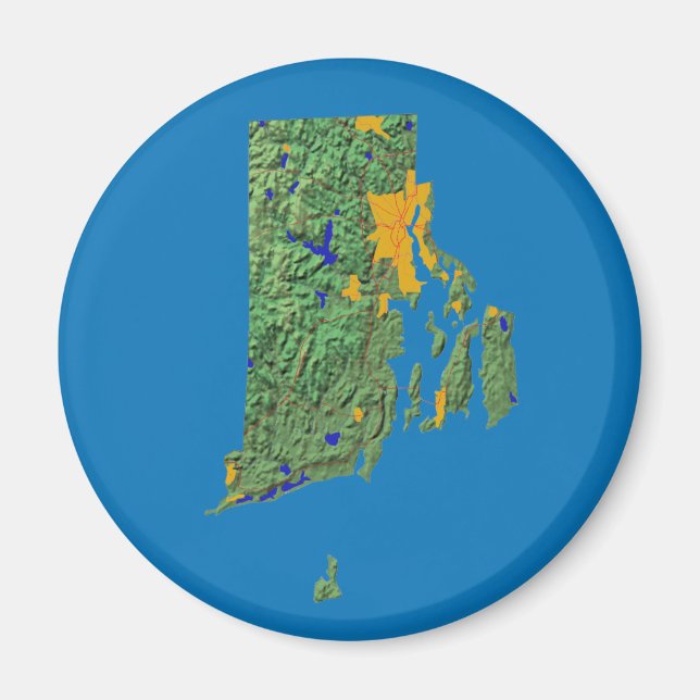 Imán Rhode Island Map Magnet (Frente)