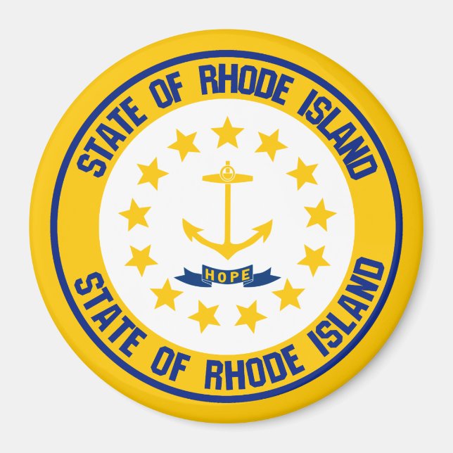 Imán Rhode Island Round Emblem (Frente)