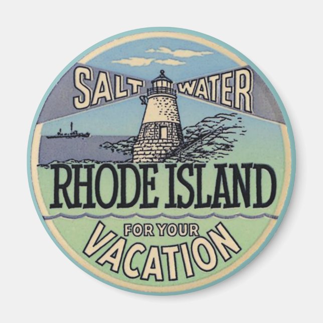 Imán Rhode Island Vintage Travel (Frente)