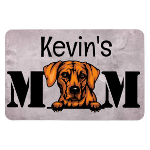Imán Rhodesian Ridgeback Peeking Personalizado Mamá
