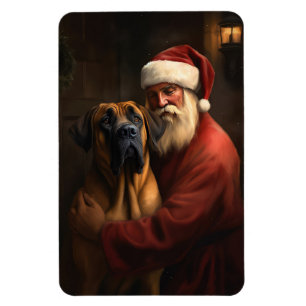 Imán Rhodesiano Ridgeback Santa Claus Navideño Festivo 