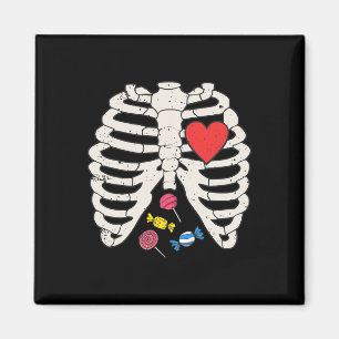Imán Rib Cage Candy Heart Gracioso Niño de Halloween de