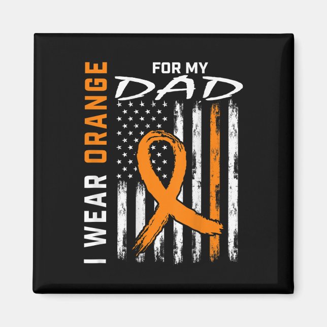 Imán Ribbon Dad Leukemia Awareness American Flag Graphi (Frente)