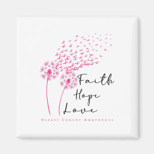 Imán Ribbon Dandelion Faith Hope Love Mama Cancer