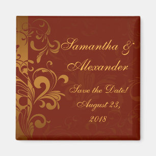 Imán Rich Brick Red and Gold Reverse Swirt