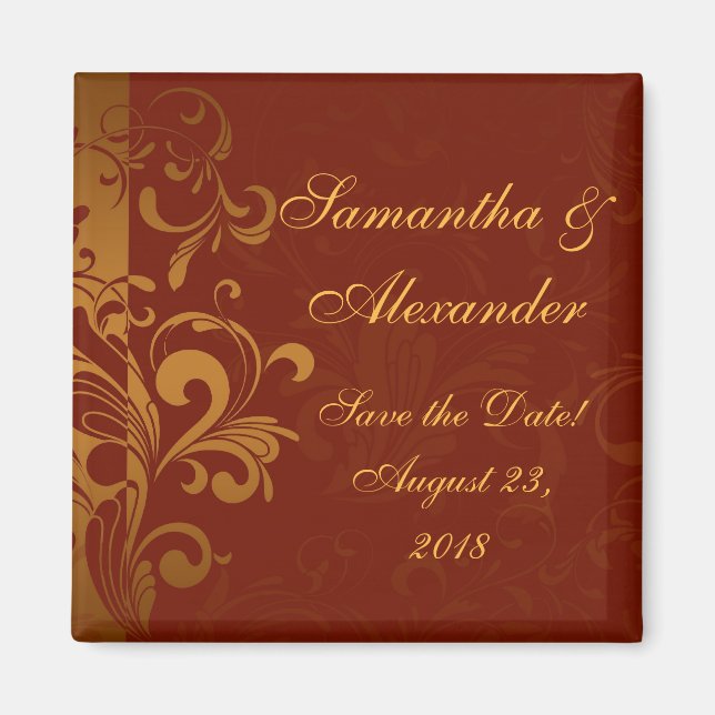Imán Rich Brick Red and Gold Reverse Swirt (Frente)