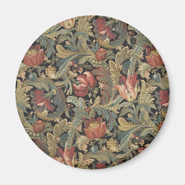 Imán Rich Floral Tapestry Brocade Antiguo Clásico (Frente)